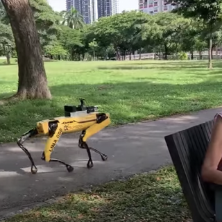 A terrifying mechanical dog is now stalking a Singapore park to make sure people stay properly distant