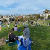 Dolores Park fills up late Friday, as health experts at UCSF town hall warn of the dangers