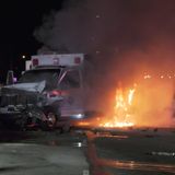 Ambulance explodes in flames after being struck by fleeing CHP officers in Ventura - Worldtimetodays