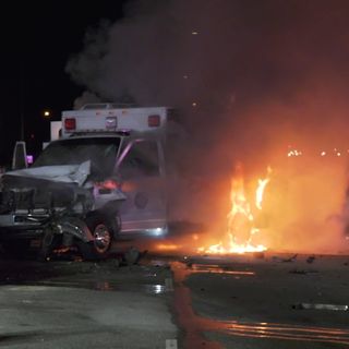 Ambulance explodes in flames after being struck by fleeing CHP officers in Ventura - Worldtimetodays