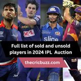 Full list of sold and unsold players in 2024 IPL Auction