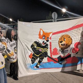 Original - La Horde, le groupe de supporters du Club des Hockeyeurs Roannais, vend ses tifos