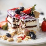 Triple Berry Ice Cream Cake.