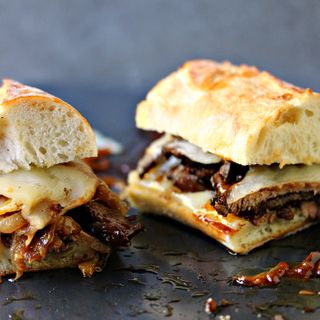 Steak Sandwiches with Caramelized Onions and Provolone Cheese