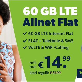 freenet mit neuer Aktion: Allnet Flat im Vodafone-Netz mit 60 GByte für 14,99 Euro