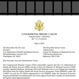 Congressional Hispanic Caucus urges Trump administration to support Puerto Rico’s health care system during COVID-19 crisis - Pasquines