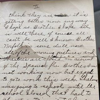 A 1918 letter shows how Virginia suffered and survived another deadly flu