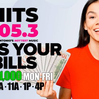 Win $1,000 Five Times a Day and Let Hits 105.3 Pay Your Bills!