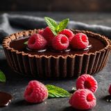 Divine Vegan Chocolate Tart with Raspberry Elegance