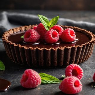 Divine Vegan Chocolate Tart with Raspberry Elegance