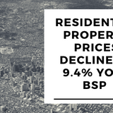 Residential Real Estate Prices down by 9.4% from last year – BSP