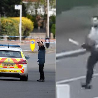 Two cops injured after being chased down street with a chainsaw