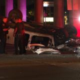 Good Samaritans rescue couple, baby after truck flies off I-45 overpass trying to avoid street racers