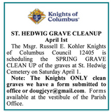 Spring Grave Clean Up