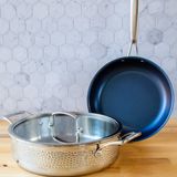 Blue Jean Chef® 3-piece Hammered Clad Cookware Set | Blue Jean Chef - Meredith Laurence