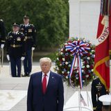 Trump pays tribute at Arlington National Cemetery on Memorial Day as U.S. virus death toll nears 100,000