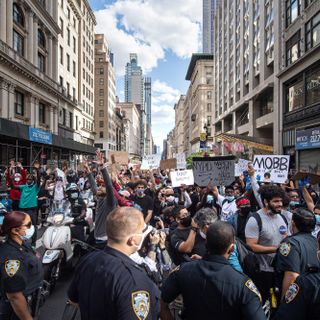 Bill de Blasio's daughter was arrested alongside protesters for "unlawful assembly" Saturday night 