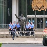 Philadelphia police officers appear to pose for picture at Rizzo statue days after protesters targeted it