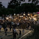 Starting at police headquarters, more than 2K protesters march in downtown San Diego