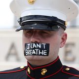 Photos: Utah Marine veteran stands alone at Capitol with 'I can't breathe' covering mouth