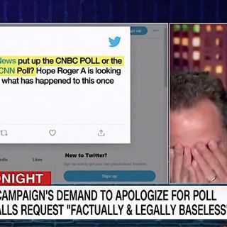 Watch CNN's Chris Cuomo laugh 'because I don't want to cry' over Trump's poll retraction demand