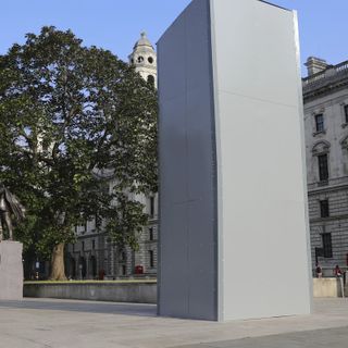 Statue Of Winston Churchill Is Covered Up In London