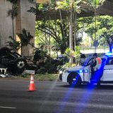 1 killed, another injured after large truck plunges off airport viaduct onto Nimitz