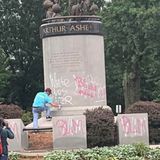 WATCH NOW: Arthur Ashe statue vandalized with 'White Lives Matter' graffiti