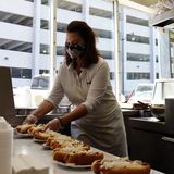 Whitmer slings coneys downtown Thursday