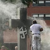 Man accused of defacing gravestones on college campus