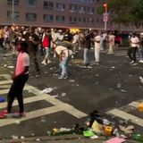 NYPD cars hit with glass bottles and other debris in Harlem after responding to report of gunfire detected | CNN