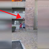 Video shows man catching toddler falling from balcony of burning apartment in Phoenix